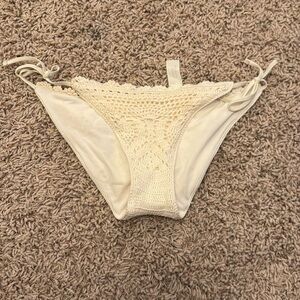 Abercrombie & Fitch Crochet Swim Bottoms in Cream